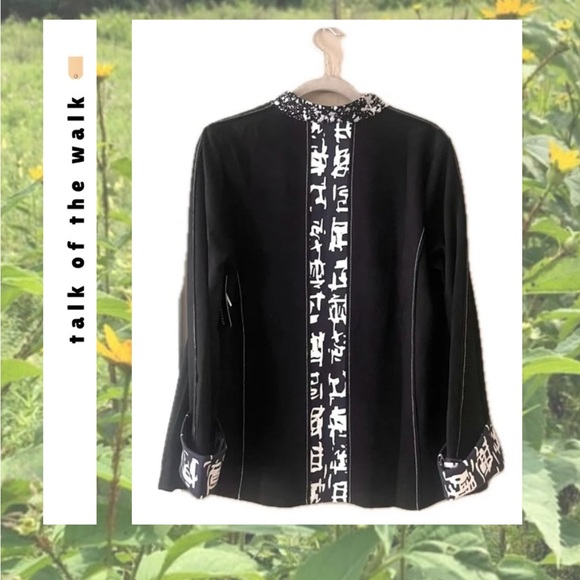 🏷️🆕🎉 totw • black & white soft suede abstract statement jacket - Picture 3 of 16